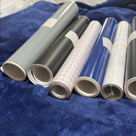 Assorted Vinyl Roll Bundle in Blue, Black, White, Gray - Picture 3 of 4